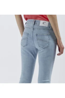 jeans denim cropped flare super stretch bleach