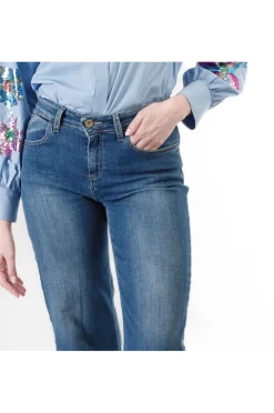 jeans denim culotte blu medio