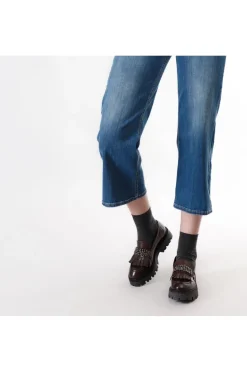 jeans denim culotte blu medio