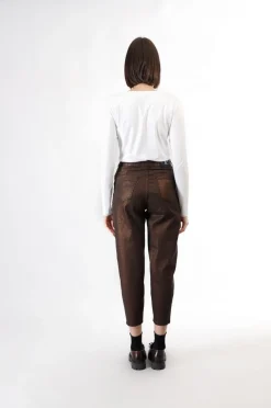 jeans denim laminato cocoon bronzo