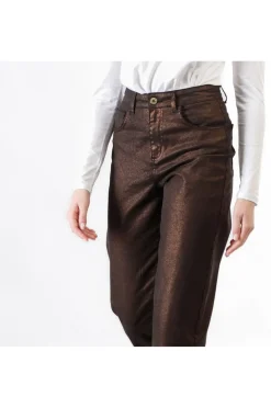 jeans denim laminato cocoon bronzo