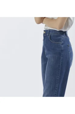 jeans denim mom fit blu medio