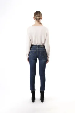 jeans denim skinny blu medio scuro