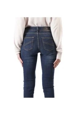 jeans denim skinny blu medio scuro