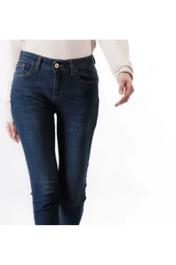 jeans denim skinny blu medio scuro