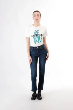 jeans denim slim blu medio scuro