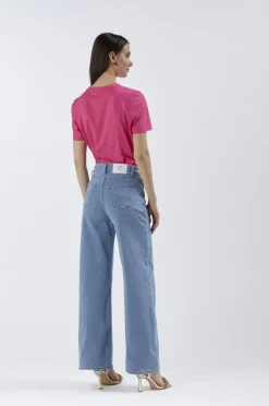 jeans denim wide leg super stretch sky