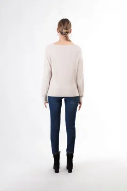 maglia  basic scollo a barca avorio