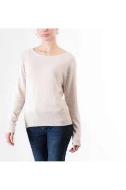 maglia  basic scollo a barca avorio