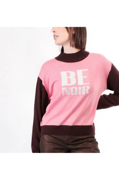 maglia collo a ciclista con logo "be noir" multirosa