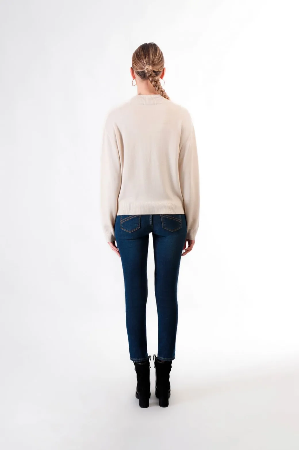 maglia collo a ciclista con logo "be noir" burro