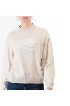 maglia collo a ciclista con logo "be noir" burro