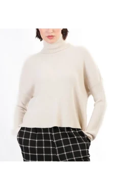 maglia collo alto avorio