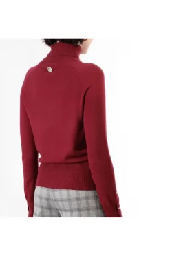 maglia con colletto alto vinaccia