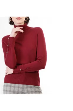 maglia con colletto alto vinaccia