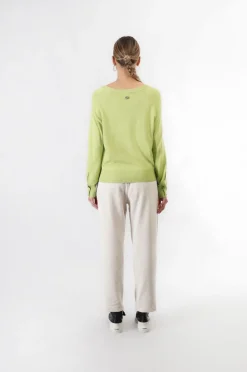 maglia con scollatura a v pistacchio