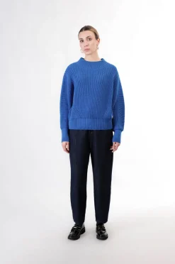 maglia girocollo cobalto