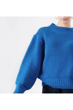 maglia girocollo cobalto