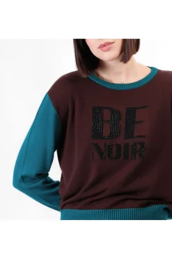 maglia girocollo con logo "be noir" multifondente