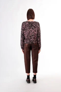 maglia girocollo stampata con logo "be noir" multi animalier