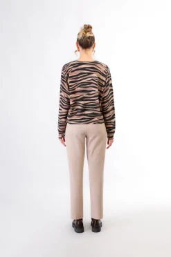 maglia girocollo stampata con logo "be noir" zebra optical