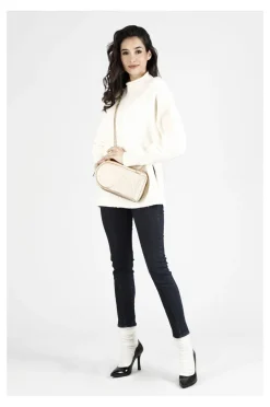 mini borsa a tracolla allungata con logo cn in rilievo