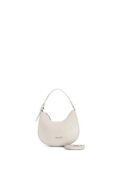 minibag effetto puffy con attacco tracolla e fibbia con strass avorio