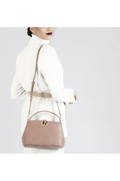 minibag in similpelle stampa coccodrillo