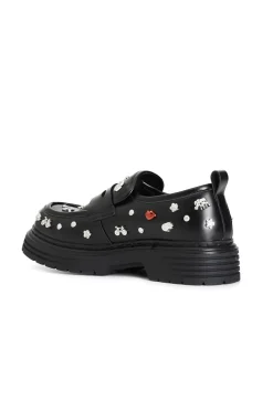 mocassino da donna con borchie fantasia nero