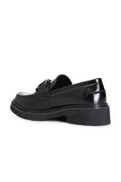 mocassino da donna con morsetto strass nero