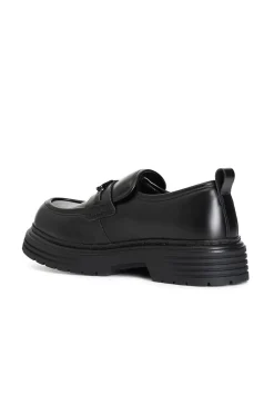 mocassino da donna in similpelle spazzolato nero