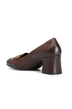 mocassino donna in nappa con morsetto mogano