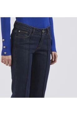 pantalone bootcut con nervatura blu medio scuro