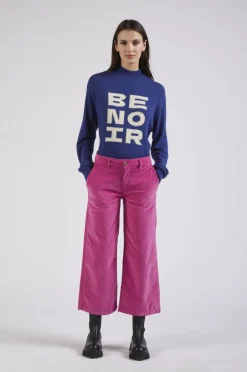 pantalone culotte in velluto tinto capo bubble gum