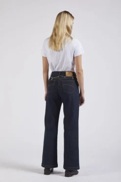 pantalone palazzo con cintura gioiello indaco