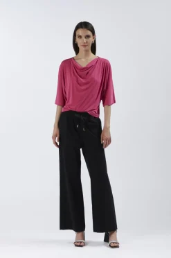 pantaloni con cinturino elasticato nero