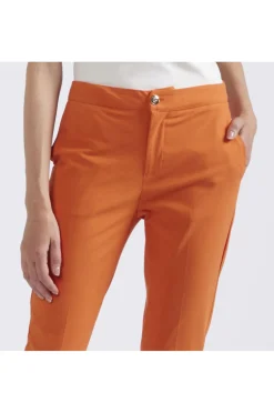 pantaloni cropped flare in tessuto superstretch arancio