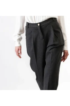 pantaloni gamba dritta con pinces fumo