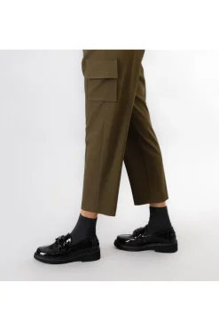 pantaloni modello cargo con vita elasticata fango