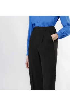 pantaloni palazzo con pinces nero