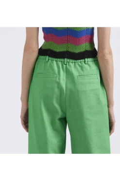 pantaloni palazzo finto denim verde