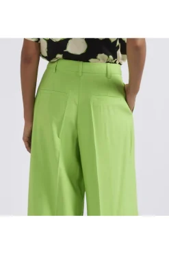 pantaloni palazzo fluidi in poliviscosa verde mela
