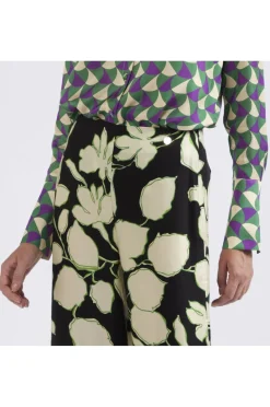 pantaloni tipo culotte stampati maxy fiore nero