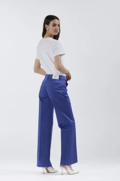 pantaloni wide leg tinto capo royal