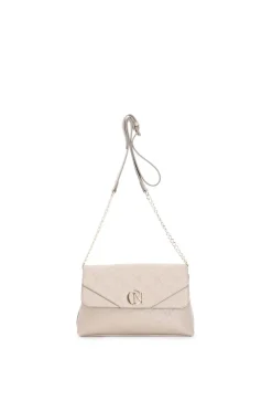 pattina con stampa logo embossed all over tracollina catena tortora