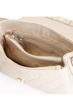 pattina con stampa logo embossed all over tracollina catena tortora