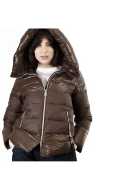 piumino tessuto lucido e opaco fondente