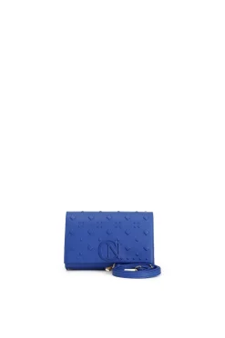 pochette con decorazioni a rilievo blu