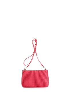 pochette con plissé fuxia