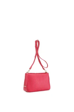 pochette con plissé fuxia